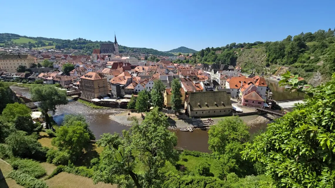 View of Cesky Krumlov from the Castle.